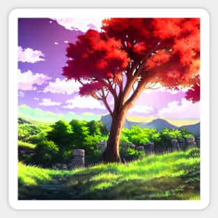 Anime Style Landscape Sticker
